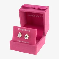 Sparkle Allure Cubic Zirconia 14K Gold Over Brass 10mm Pear Stud Earrings