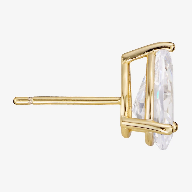 Sparkle Allure Cubic Zirconia 14K Gold Over Brass 10mm Pear Stud Earrings