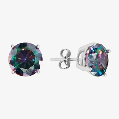 Sparkle Allure Multi Color Cubic Zirconia 8mm Round Stud Earrings