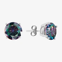 Sparkle Allure Multi Color Cubic Zirconia 8mm Round Stud Earrings