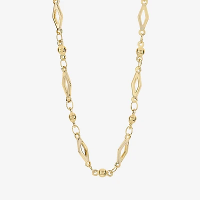 Silver Reflections Womens 14K Gold Over Brass 16 Inch Fashion Chain Necklace