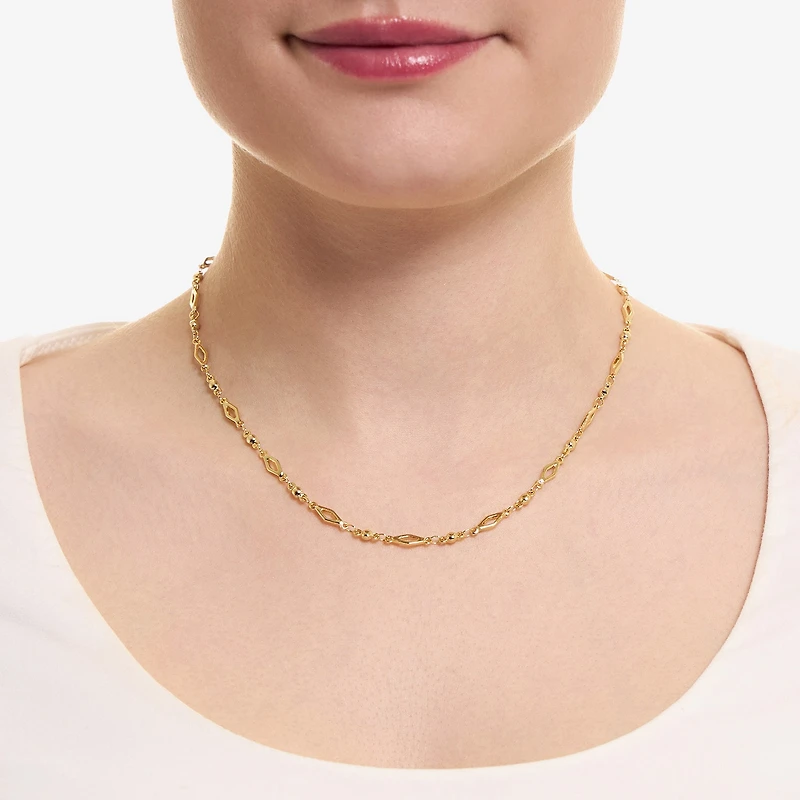 Silver Reflections Womens 14K Gold Over Brass 16 Inch Fashion Chain Necklace