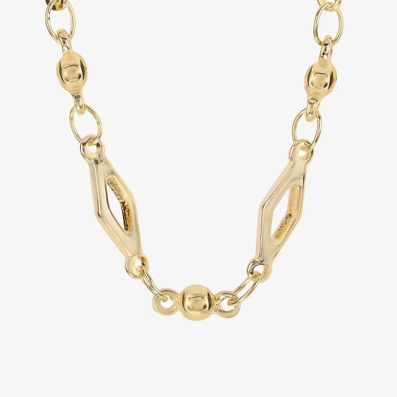 Silver Reflections Womens 14K Gold Over Brass 16 Inch Fashion Chain Necklace