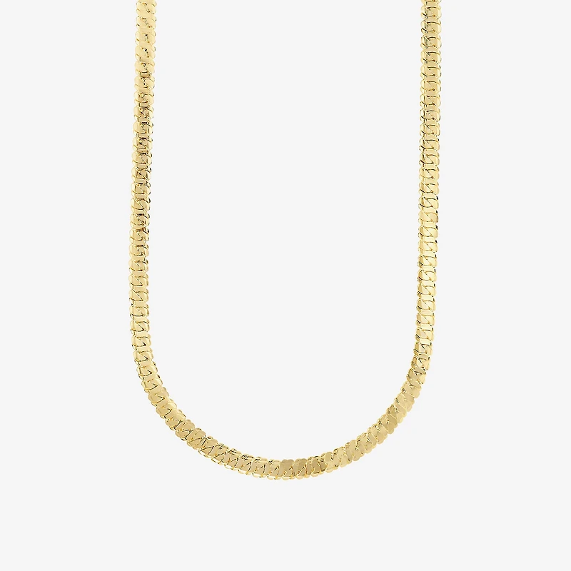 Silver Reflections Womens 14K Gold Over Brass 16 Inch Herringbone Chain Necklace