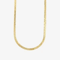 Silver Reflections Womens 14K Gold Over Brass 16 Inch Herringbone Chain Necklace