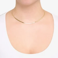 Silver Reflections Womens 14K Gold Over Brass 16 Inch Herringbone Chain Necklace