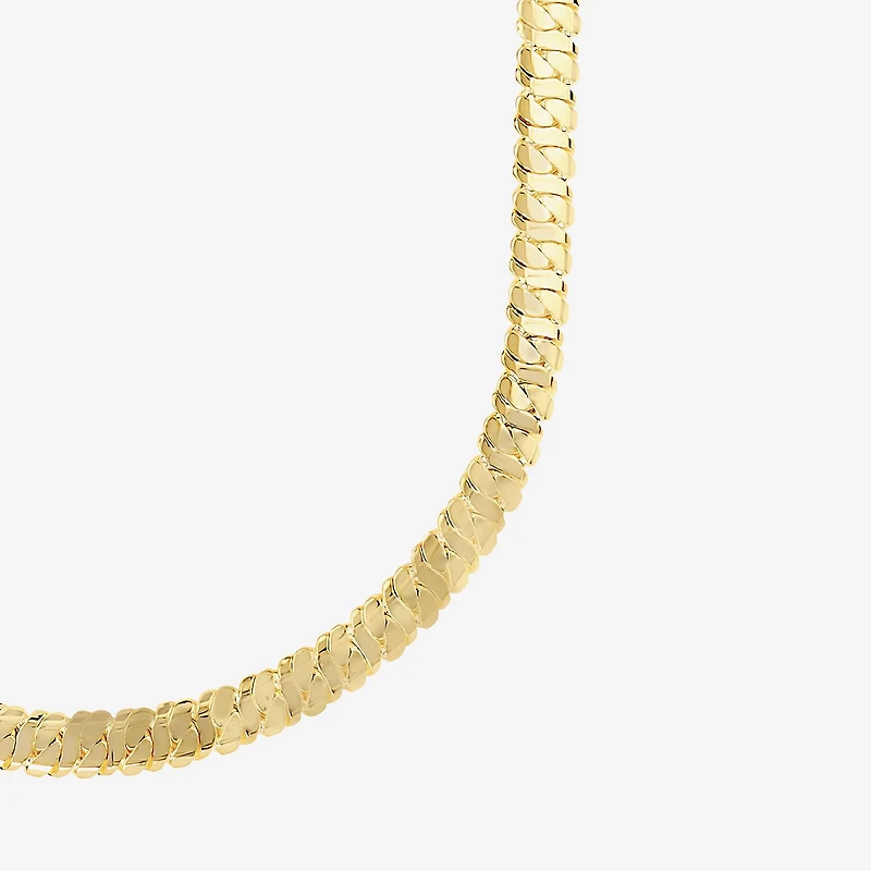 Silver Reflections Womens 14K Gold Over Brass 16 Inch Herringbone Chain Necklace
