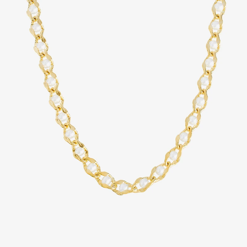 Silver Reflections Womens 14K Gold Over Brass 18 Inch Link Chain Necklace