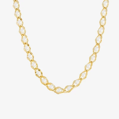 Silver Reflections Womens 14K Gold Over Brass 18 Inch Link Chain Necklace