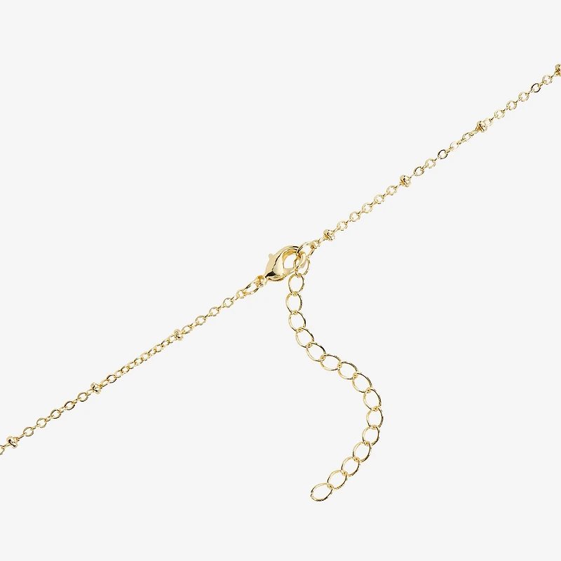 Silver Reflections Turtle Womens Crystal 14K Gold Over Brass 16 Inch Pendant Necklace