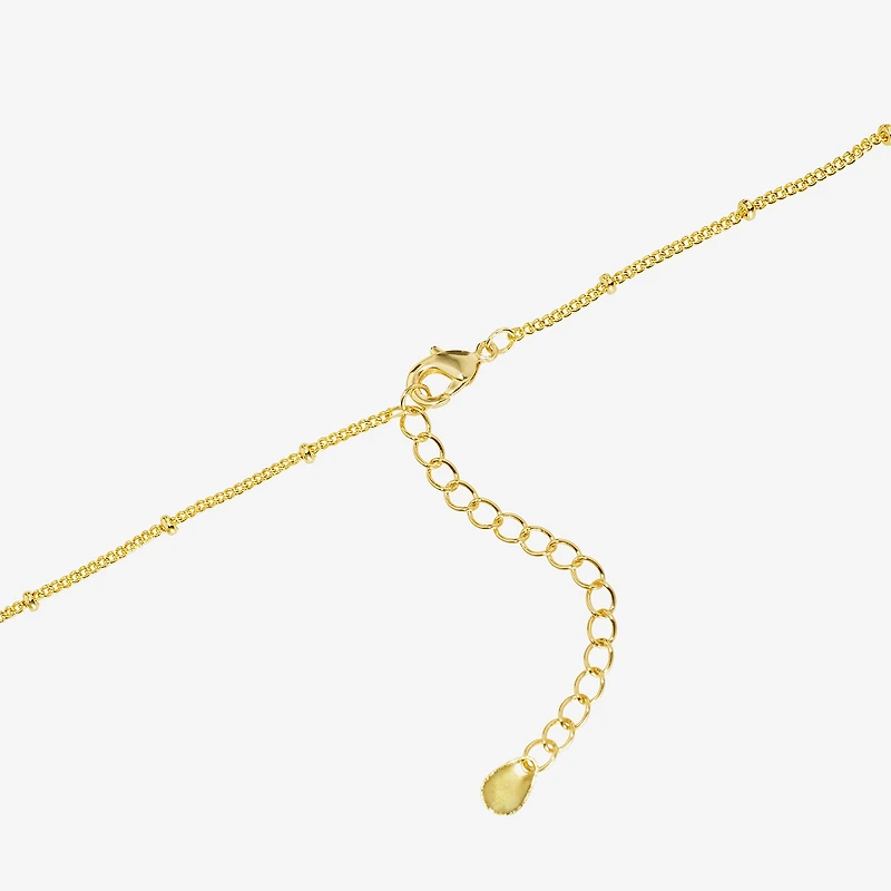 Silver Reflections Womens 14K Gold Over Brass Heart 16 Inch Pendant Necklace