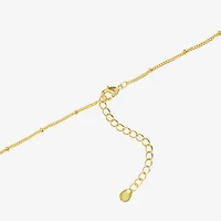 Silver Reflections Womens 14K Gold Over Brass Heart 16 Inch Pendant Necklace