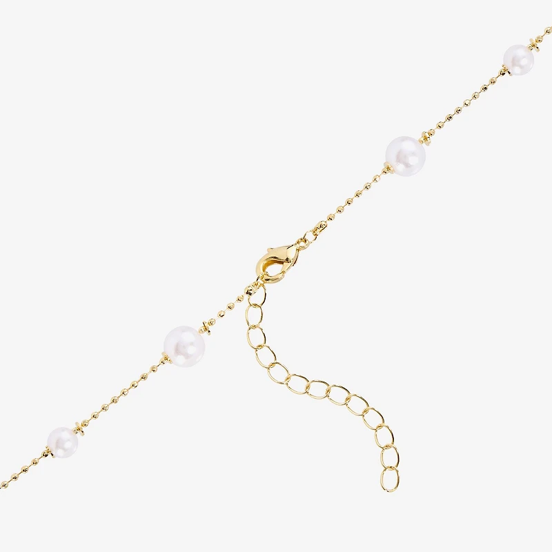 Silver Reflections Womens 14K Gold Over Brass 16 Inch Bead Chain Necklace