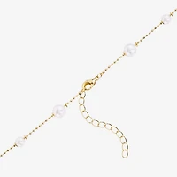 Silver Reflections Womens 14K Gold Over Brass 16 Inch Bead Chain Necklace