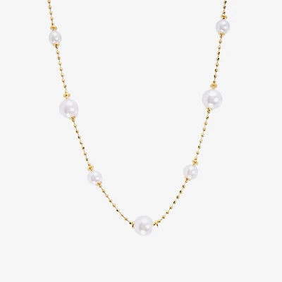 Silver Reflections Womens 14K Gold Over Brass 16 Inch Bead Chain Necklace