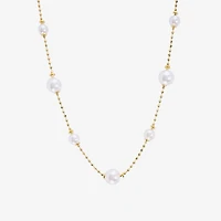Silver Reflections Womens 14K Gold Over Brass 16 Inch Bead Chain Necklace
