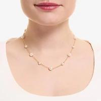 Silver Reflections Womens 14K Gold Over Brass 16 Inch Bead Chain Necklace