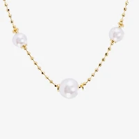 Silver Reflections Womens 14K Gold Over Brass 16 Inch Bead Chain Necklace