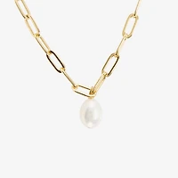 Silver Reflections Womens 14K Gold Over Brass 30 Inch Link Chain Necklace