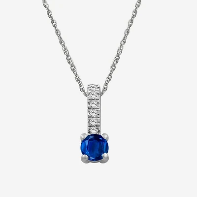 Womens Diamond Accent Gemstone 10K Gold 18 Inch Pendant Necklace