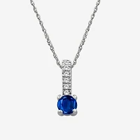 Womens Diamond Accent Gemstone 10K Gold 18 Inch Pendant Necklace