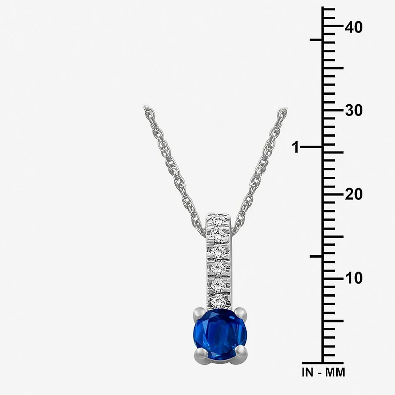 Womens Diamond Accent Gemstone 10K Gold 18 Inch Pendant Necklace