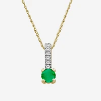 Womens Diamond Accent Gemstone 10K Gold 18 Inch Pendant Necklace
