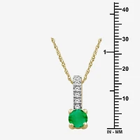Womens Diamond Accent Gemstone 10K Gold 18 Inch Pendant Necklace
