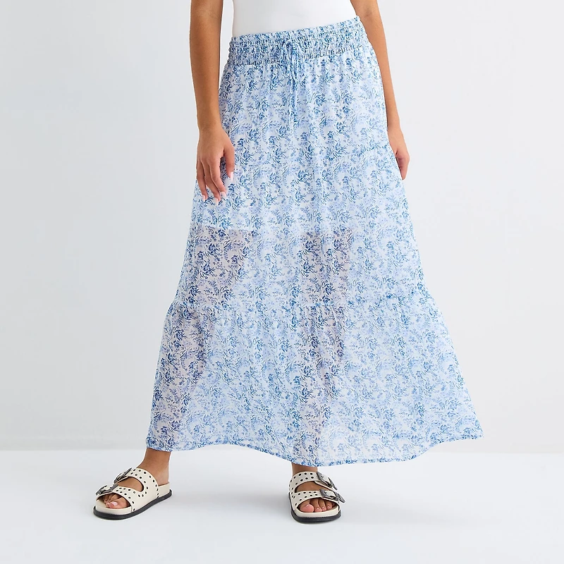 by&by Womens Juniors Maxi Skirt