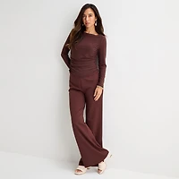 Bold Elements Womens Boat Neck Long Sleeve Blouse