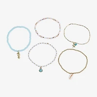 Bijoux Bar Delicates Womens 5-pc. Beaded Bracelet Set
