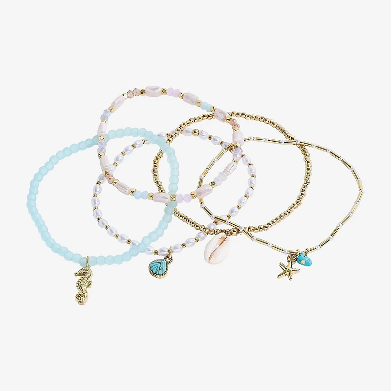 Bijoux Bar Delicates Womens 5-pc. Beaded Bracelet Set