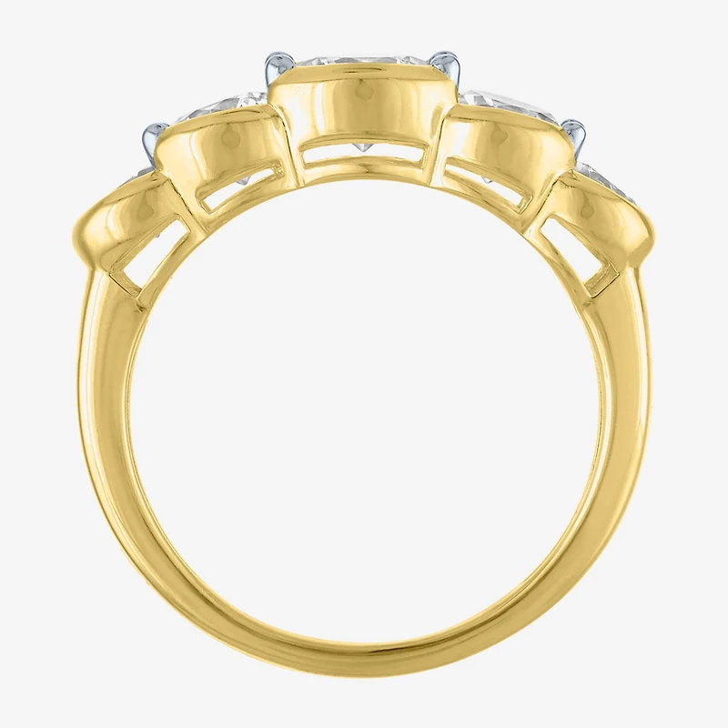 G-H / Si2-I1 Womens 7.5MM 2 CT. T.W. Lab Grown White Diamond 10K Gold 5-Stone Anniversary Band