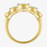 G-H / Si2-I1 Womens 7.5MM 2 CT. T.W. Lab Grown White Diamond 10K Gold 5-Stone Anniversary Band