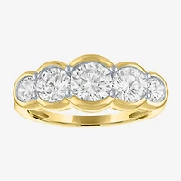 G-H / Si2-I1 Womens 7.5MM 2 CT. T.W. Lab Grown White Diamond 10K Gold 5-Stone Anniversary Band