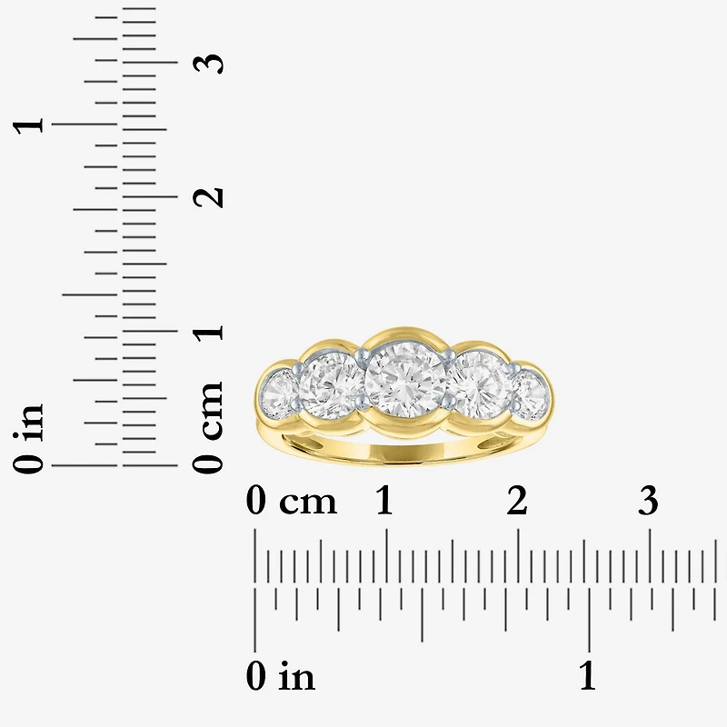 G-H / Si2-I1 Womens 7.5MM 2 CT. T.W. Lab Grown White Diamond 10K Gold 5-Stone Anniversary Band