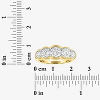 G-H / Si2-I1 Womens 7.5MM 2 CT. T.W. Lab Grown White Diamond 10K Gold 5-Stone Anniversary Band