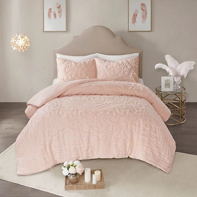 Madison Park Virginia 3pc Tufted Cotton Chenille Medallion Comforter Set