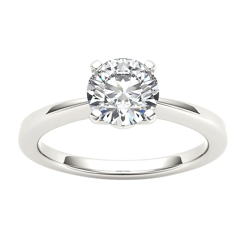 Womens 1 CT. Natural White Diamond 14K Gold Round Solitaire Engagement Ring