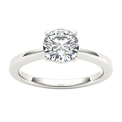 Womens 1 CT. Natural White Diamond 14K Gold Round Solitaire Engagement Ring