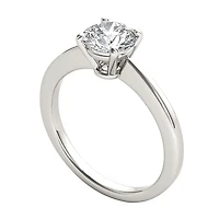 Womens 1 CT. Natural White Diamond 14K Gold Round Solitaire Engagement Ring