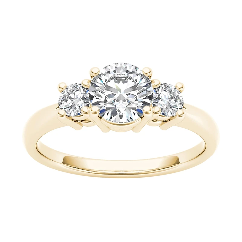 1 1/2 CT.T.W. Natural Round Diamond 14K Gold 3-Stone Ring