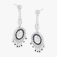 Diamonart Womens Cubic Zirconia Sterling Silver Round Drop Earrings