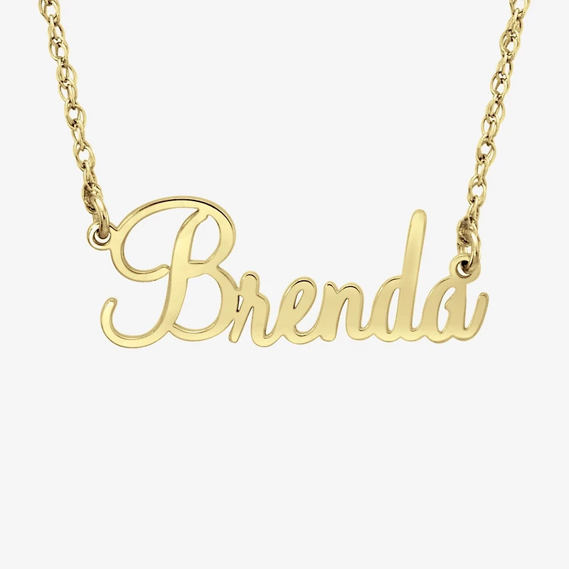 Personalized Womens 24K Gold Over Silver 18 Inch Pendant Necklace