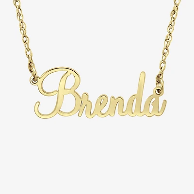 Personalized Womens 24K Gold Over Silver 18 Inch Pendant Necklace