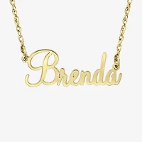 Personalized Womens 24K Gold Over Silver 18 Inch Pendant Necklace