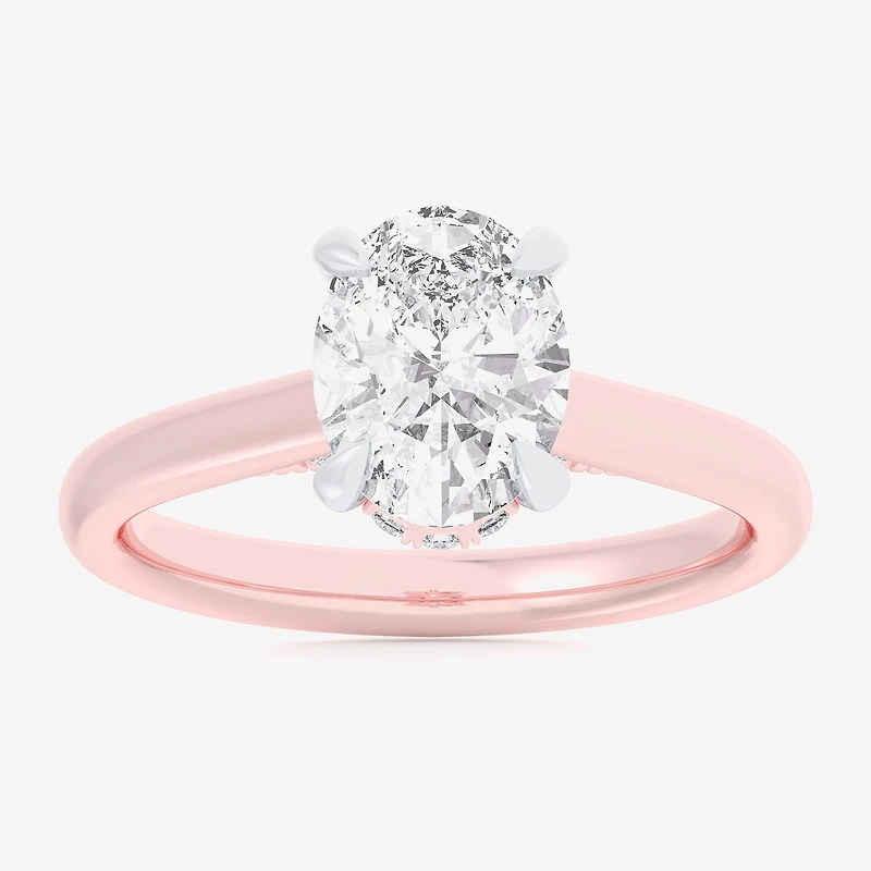 (G-H / Si1-Si2) Womens 1 1/7 CT. T.W. Lab Grown White Diamond 14K Gold Oval Solitaire Engagement Ring