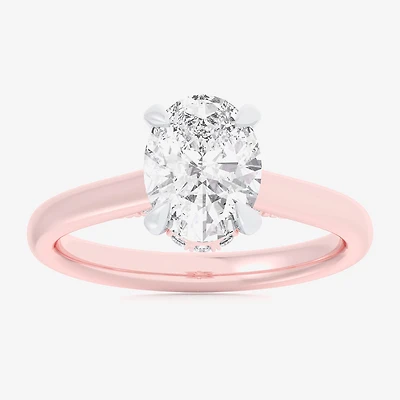 (G-H / Si1-Si2) Womens 1 1/7 CT. T.W. Lab Grown White Diamond 14K Gold Oval Solitaire Engagement Ring