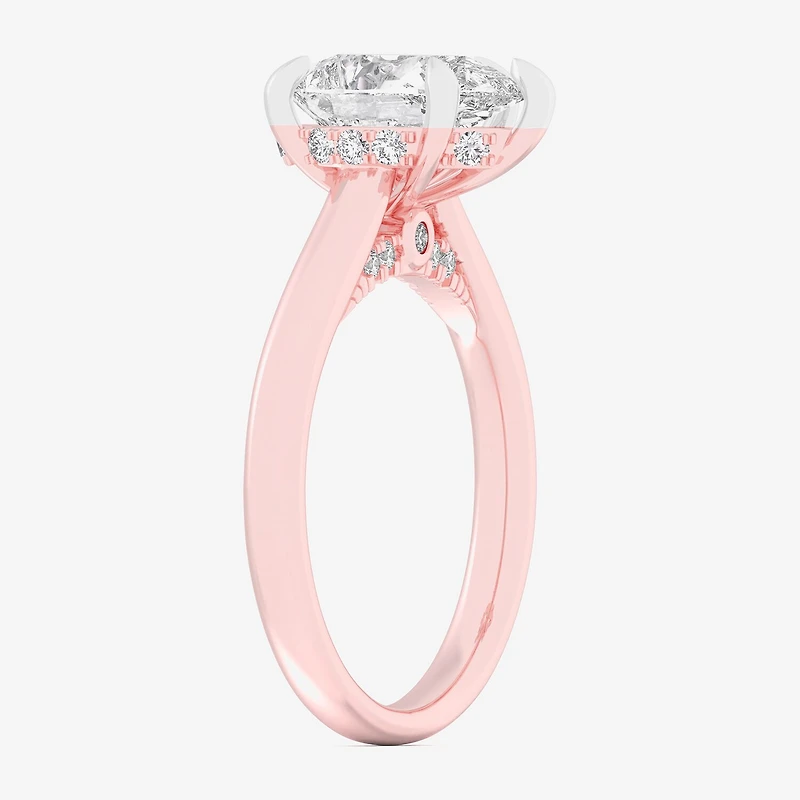 (G-H / Si1-Si2) Womens 1 1/7 CT. T.W. Lab Grown White Diamond 14K Gold Pear Solitaire Engagement Ring