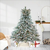 Northlight Full Jasper Balsam Artificial Clear Lights 7 1/2 Foot Flocked Fir Christmas Tree